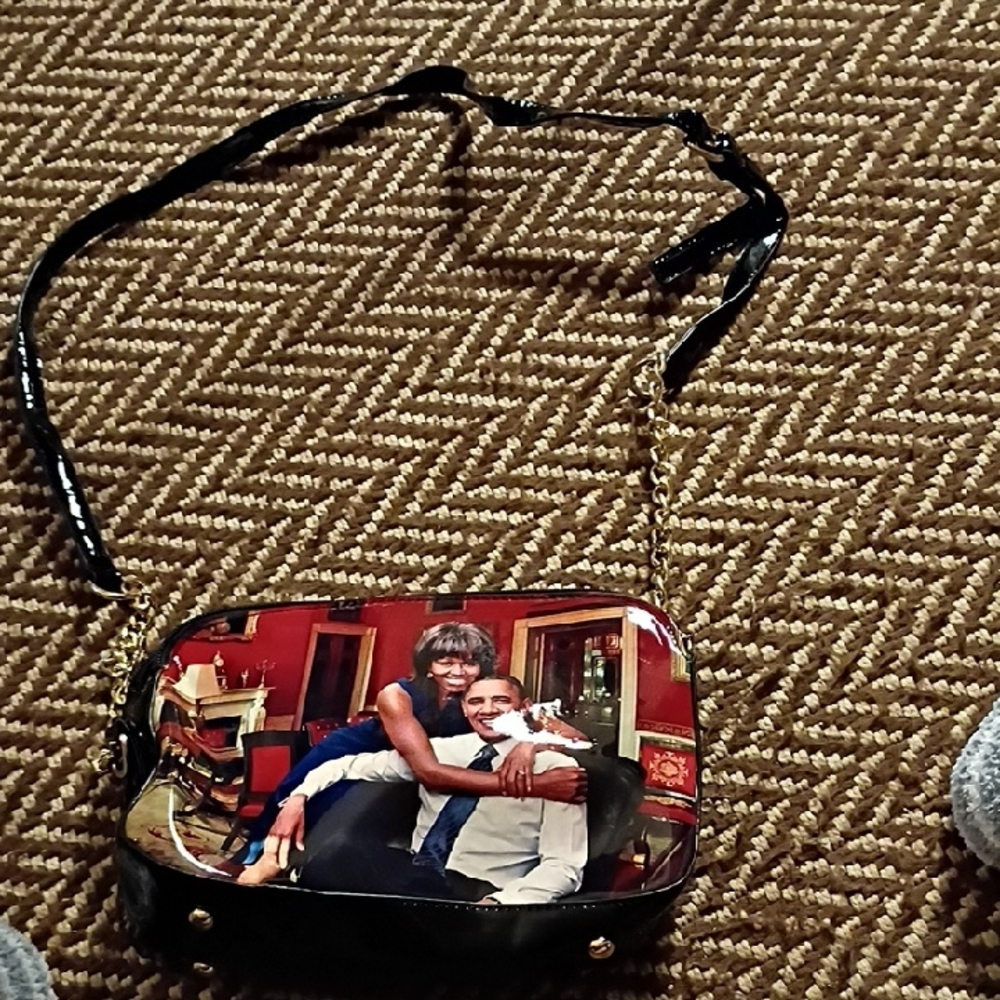 The Obamas Custom Photo Print Crossbody Bag